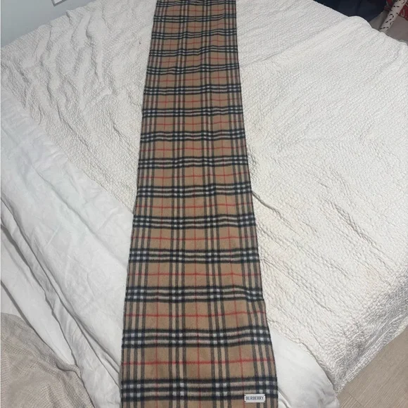 Burberry Beige and Black Check Scarf